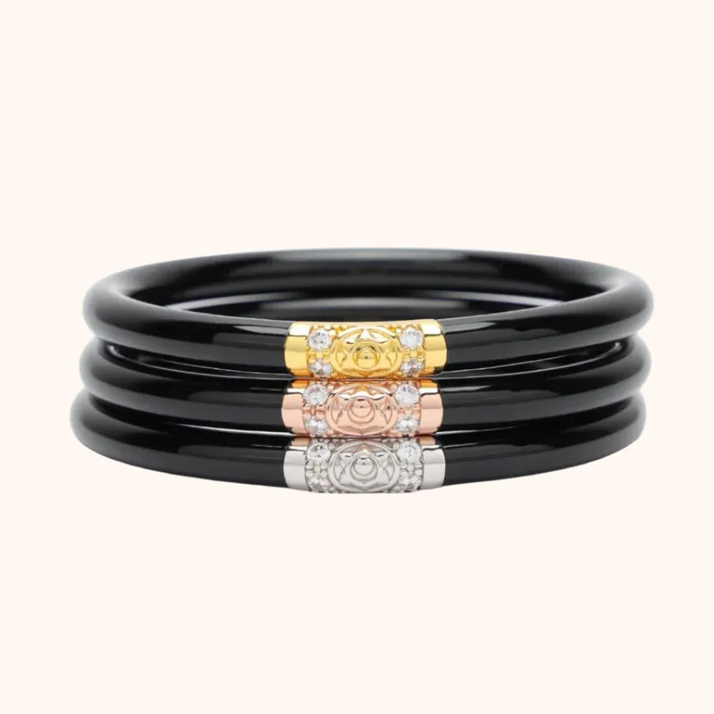 Black Three Kings All Weather Bangles LG (Set of 3)