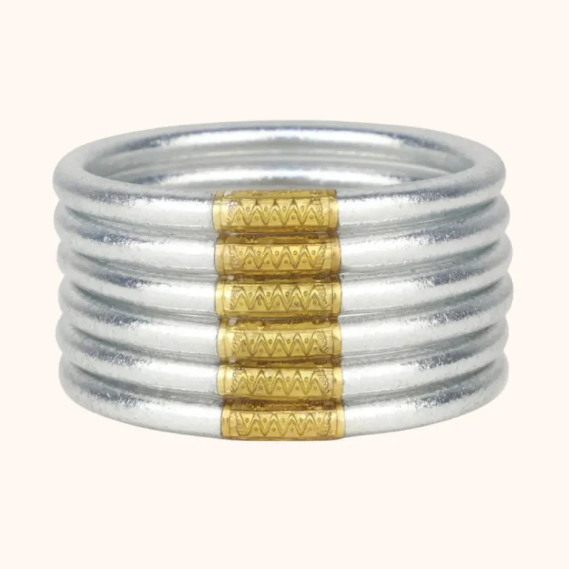 Silver All Weather Bangles M (Set of 6)