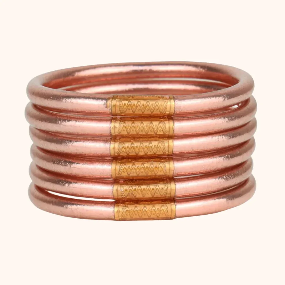 Rose Gold All Weather Bangles L (Set of 6)