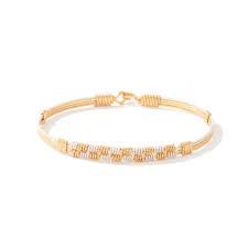 Heart and Soul Bracelet - 14K Gold Artist Wire and Silver / 6.75&quot; S