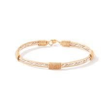 Wrapped In Love Bracelet - 14K Gold Artist Wire and Sterling Silver / 7.25&quot; - M