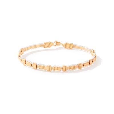 Steadfast Bracelet - 14K Gold Artist Wire and Silver / 6.75&quot; - S
