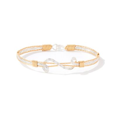 Through the Storm Bracelet - Outer 14K Gold Artist Wire with Mirrored Sterling Silver Swirl / 6.75&quot; - S