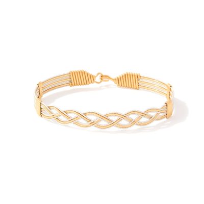 Through the Years Bracelet - 14K Gold Artist Wire with Silver Twist and 14K Gold Artist Wire Wraps / 7&quot; - M