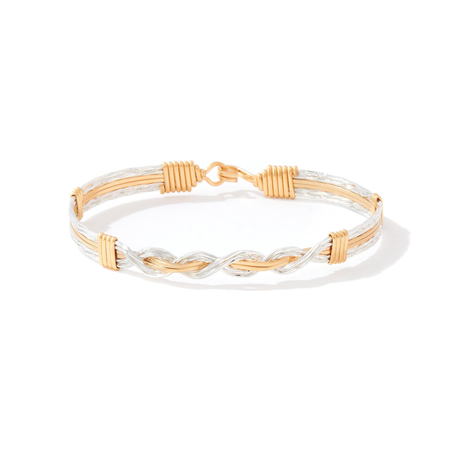 To The Moon and Back Bracelet - 14K Gold Artist Wire and Sterling Silver / 7.25&quot; - M/L