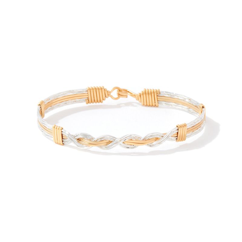 To The Moon and Back Bracelet - 14K Gold Artist Wire and Sterling Silver / 7.25&quot; - M/L