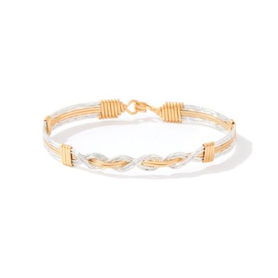 To The Moon and Back Bracelet - 14K Gold Artist Wire and Sterling Silver / 7.25&quot; - M/L