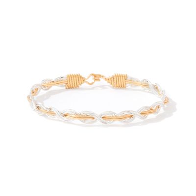 Let It Shine Bracelet - 14K Gold Artist Wire and Sterling Silver / 7&quot; - M