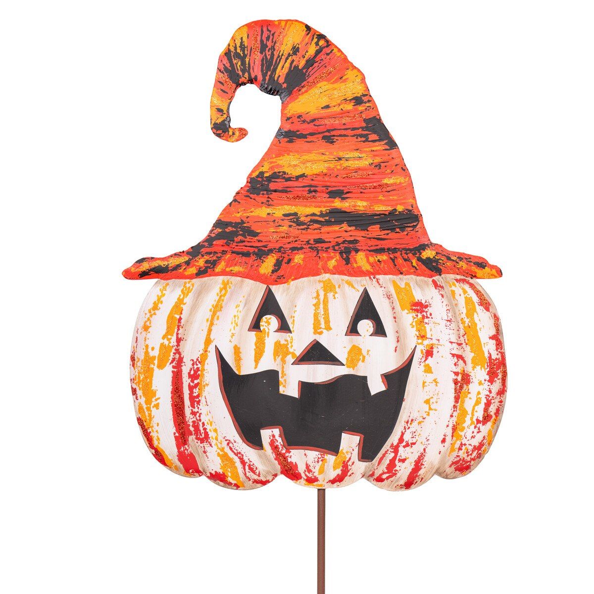 Jack O Lantern with Orange Raggedy Hat