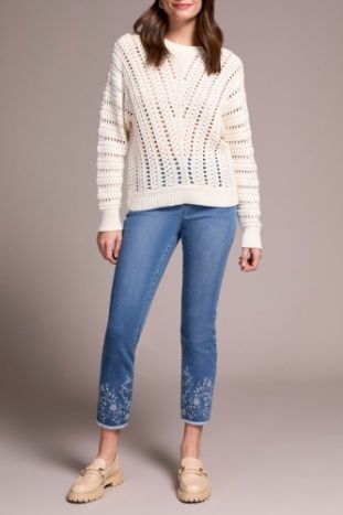 Crew Neck Sweater w/Special Wash
