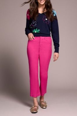 Sophia Flare Crop Jeans-Cherry Pink