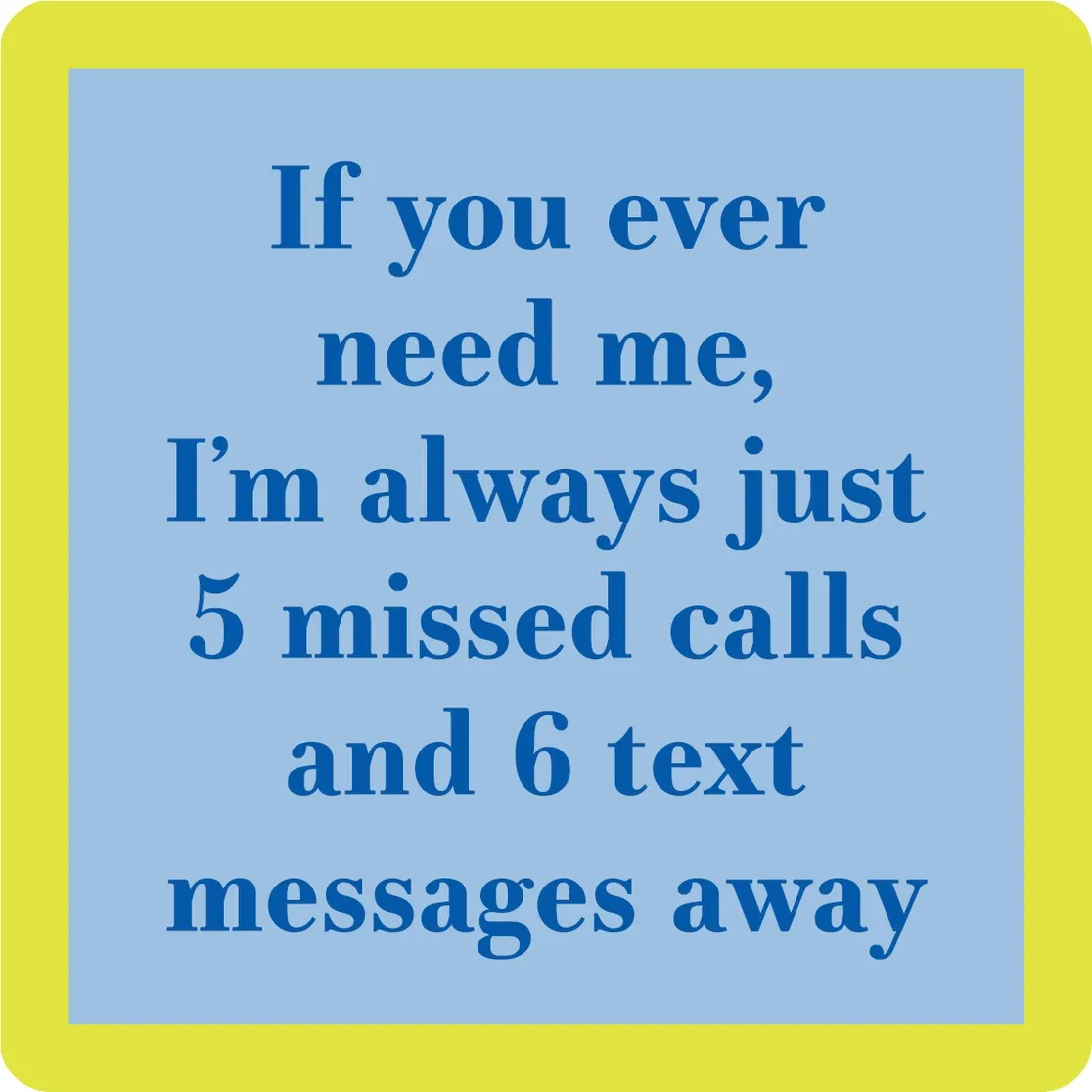 Coaster 5 Missed Calls | Funny Party Gift | Home Bar Decor