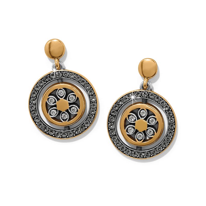 Flora Petite Post Drop Earrings-Two Tone