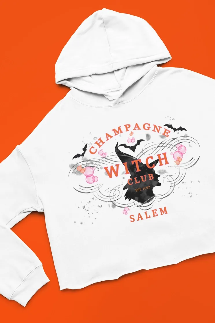 Witch Club Halloween Crop Hoodie