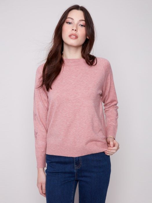 Sweater with Studded Sleeves
