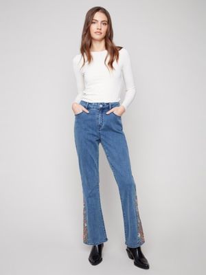 Embroidered Bootcut Jeans