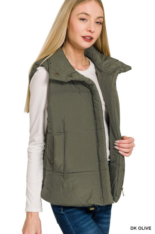 High Neck Puffer Vest