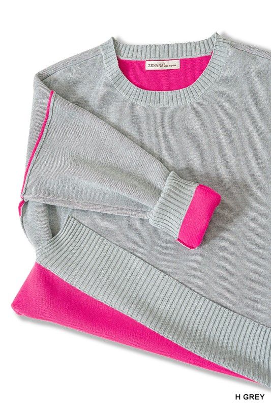 Contrast Trim Sweater