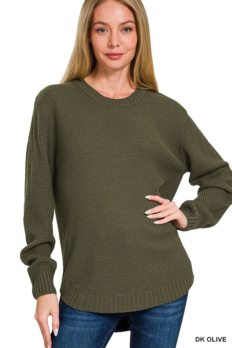 Basic Sweater, Size: Small, Color: Dk. Olive