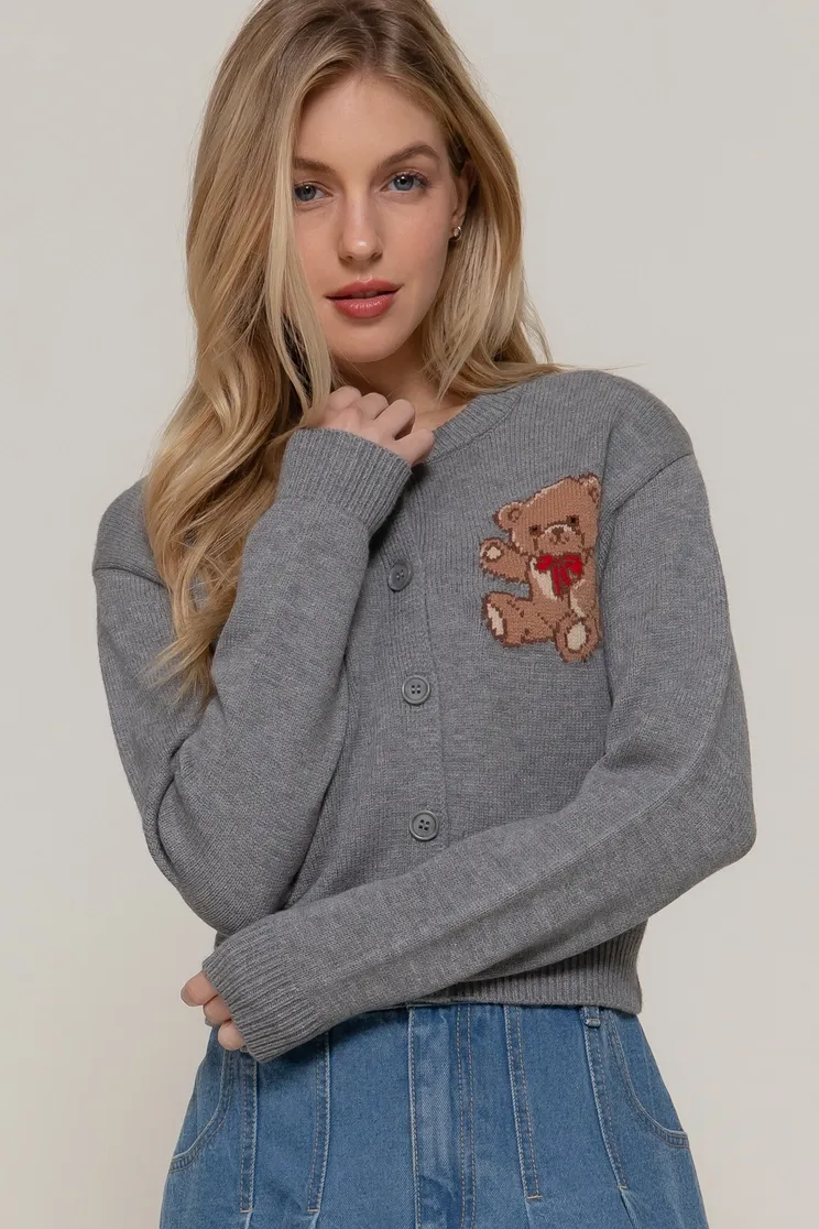 Embroidery Sweater Cardigan