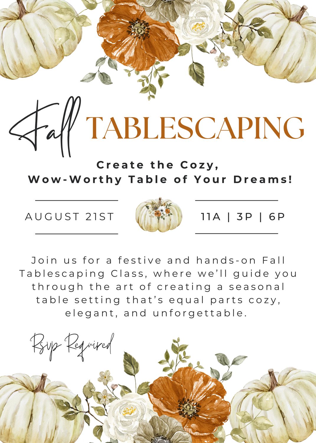 Fall Tablescaping Class