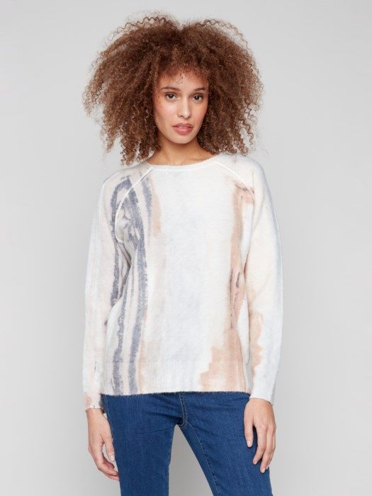 Reversible Printed Raglan Sweater