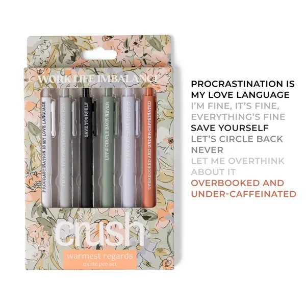 Quote Pen Set, Color: WORK LIFE BALANCE