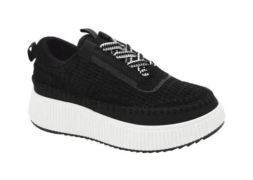 Woven Sneakers, Size: 6, Color: BLACK