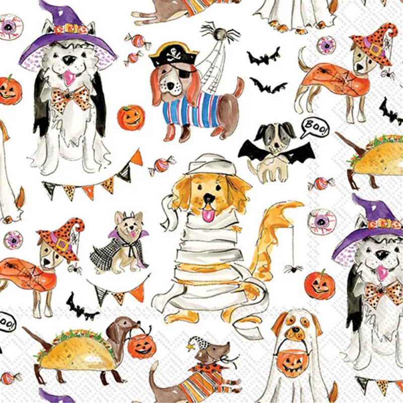 Paper Cocktail Napkin 20 Ct Halloween Dogs