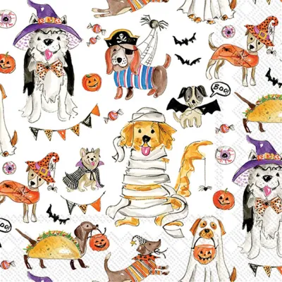 Paper Cocktail Napkin 20 Ct Halloween Dogs