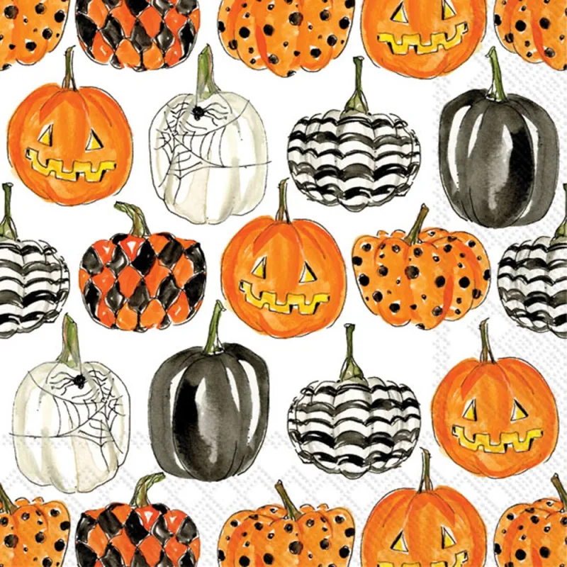 Paper Cocktail Napkin 20 Ct Pumpkin Pattern