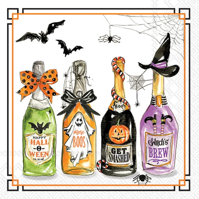 Paper Cocktail Napkin 20 Ct Halloween Bottles