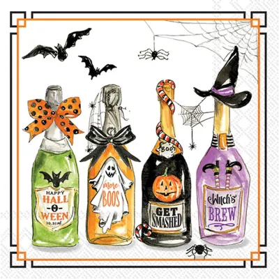 Paper Cocktail Napkin 20 Ct Halloween Bottles