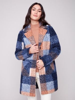 Plaid Boucle Tailored Coat