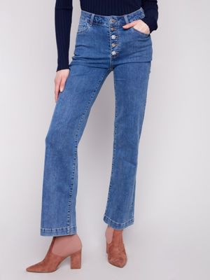 Wide Leg Denim w/Embellishment