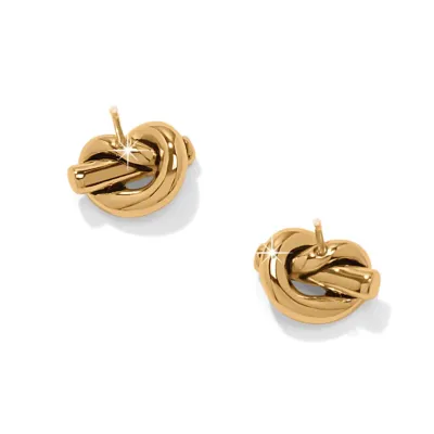 Interlok Single Knot Mini Earrings-Gold