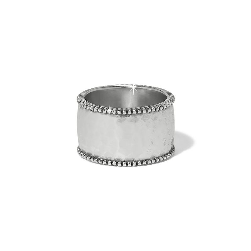 Pretty Tough Gem Wide Band Ring-Silver