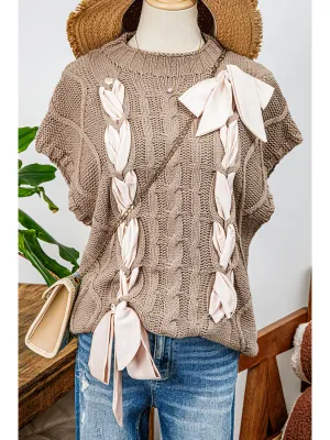 Satin Bowknot Sweater