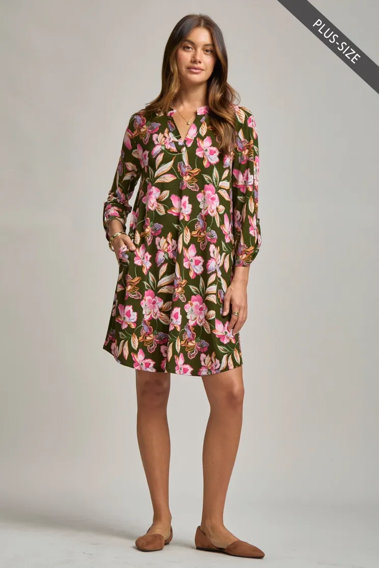 Plus A Line Dress w/ Pockets