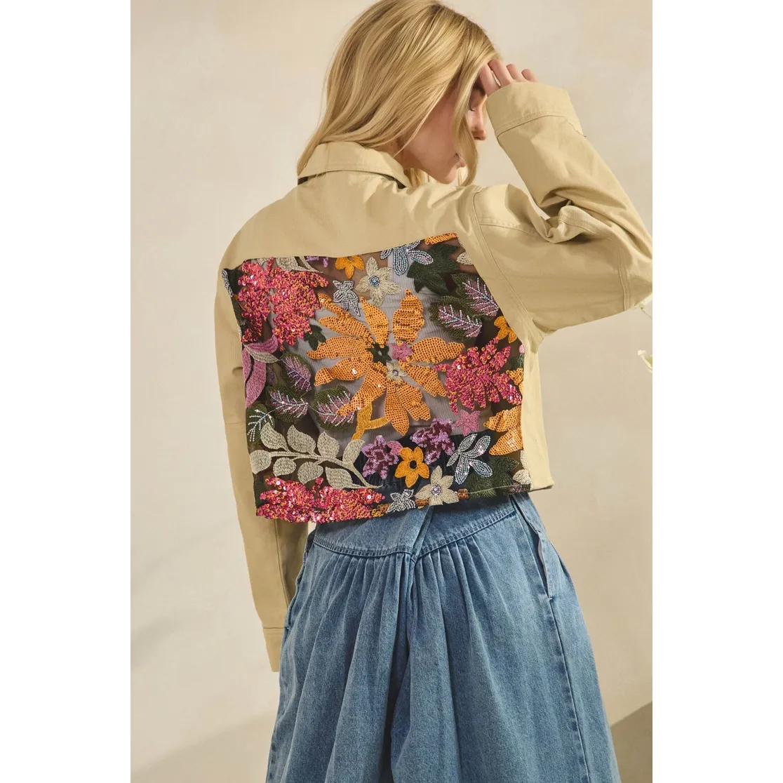 Sequins Contrast Jacket
