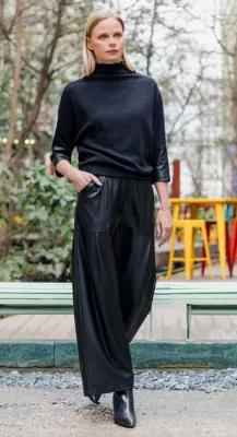 Soft Ribbed Funnel Sweater