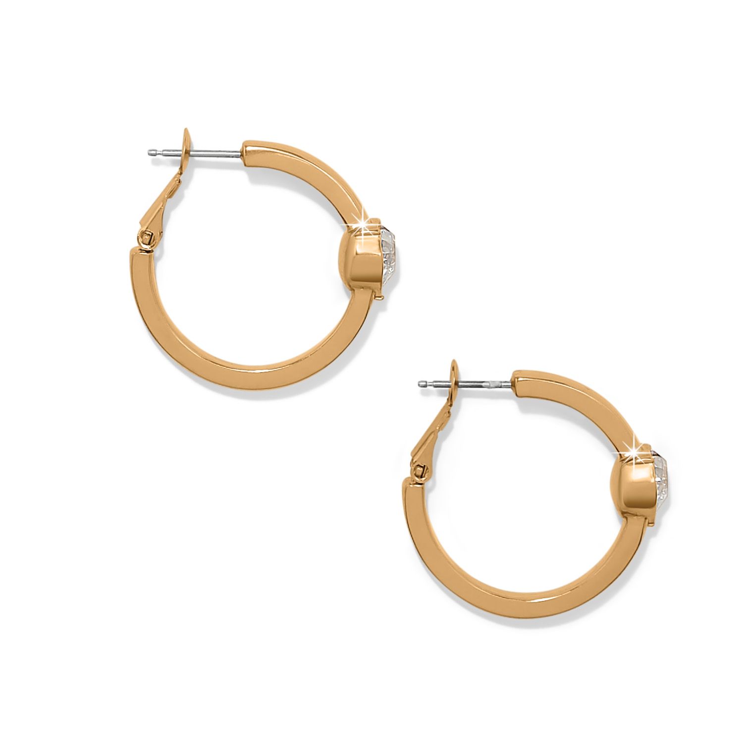 Mystery Of Love Heart Hoop Earrings-Gold