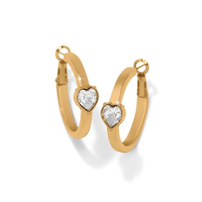 Mystery Of Love Heart Hoop Earrings-Gold