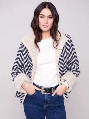 Chevron Boucle Short Jacket