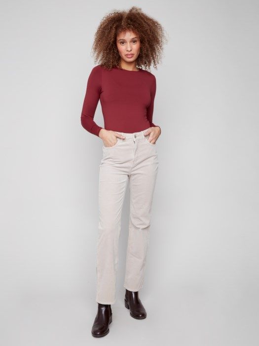 Straight Leg Corduroy Pants