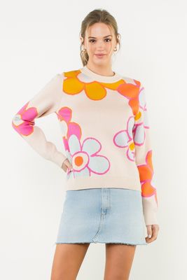 Retro Flower Sweater