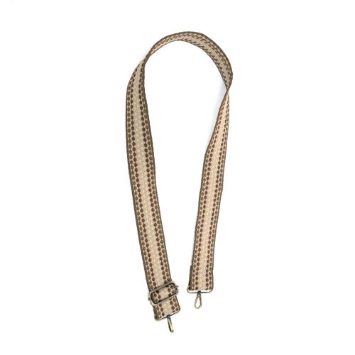 Espresso Dotted Stripe Guitar Strap