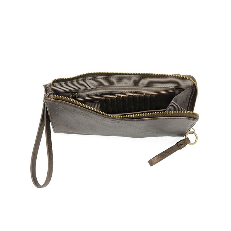 Metallic Dark Bronze Karina Wristlet