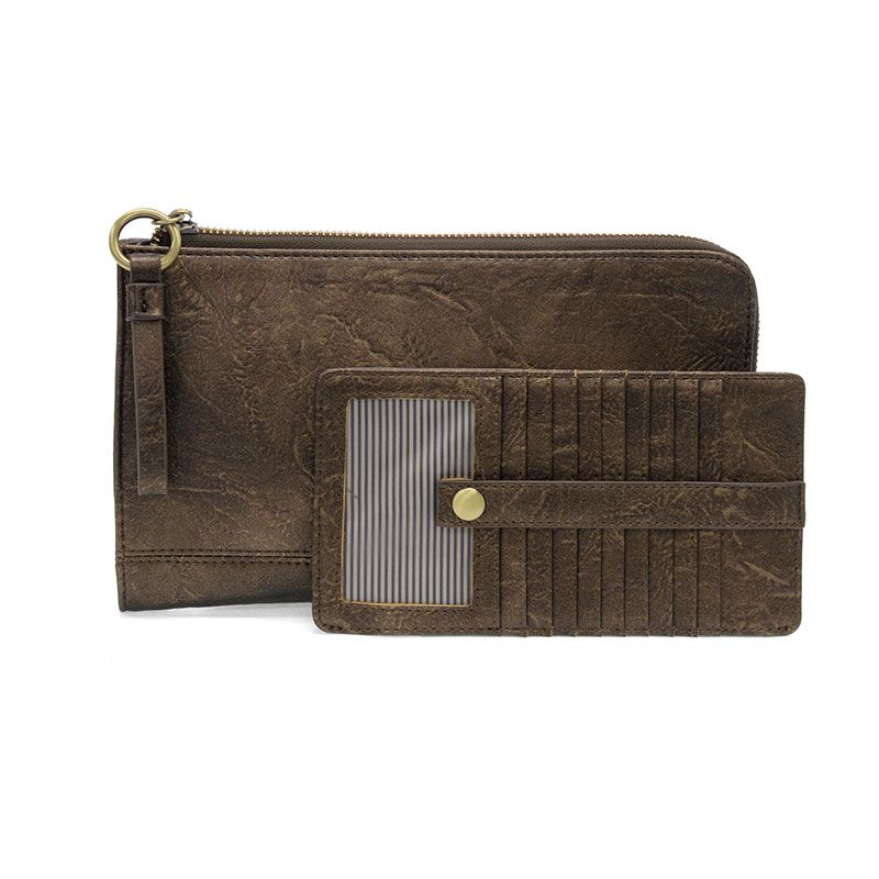 Metallic Dark Bronze Karina Wristlet