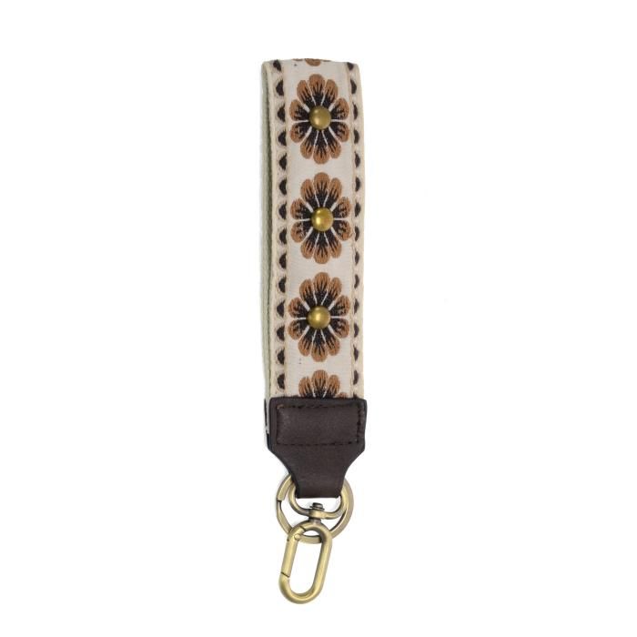 White Studded Daisy Keychain